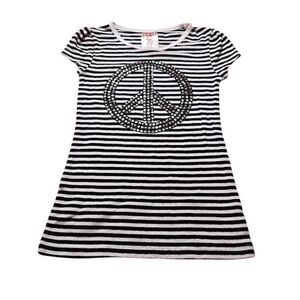 Beautees stripped peace sign shirt M